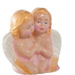 Керамическая статуэтка пары ангелочков