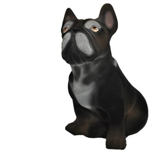 Керамическая копилка собаки породы Французский бульдог черного цвета