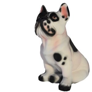 Керамическая копилка собаки Французского бульдога белого цвета