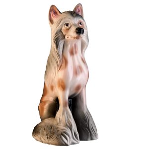 Керамическая копилка собаки Китайская Хохлатая глянец
