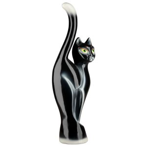 Керамическая Копилка Кошка черная глянец