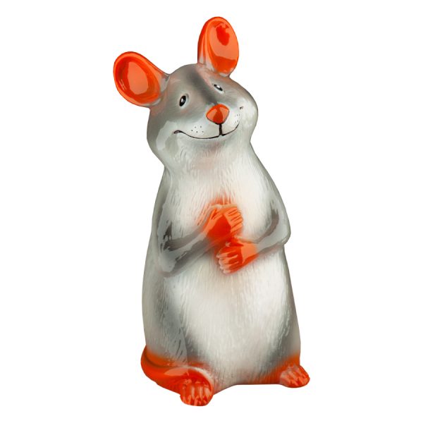 Скарбничка керамічна пацюк Іриска сіра глянець