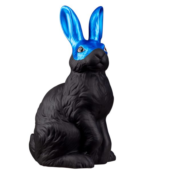 Керамический черный Заяц в голубой маске