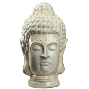 Статуэтка Голова Будды белая кракелюр