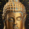 Золотая Голова Будды с голубыми окислами Сторис